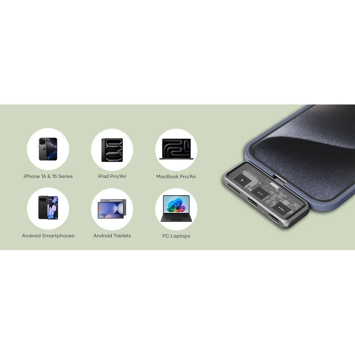 Satechi USB-C PD Mobile XR Hub & MicroSD Card Reader - Space Grey