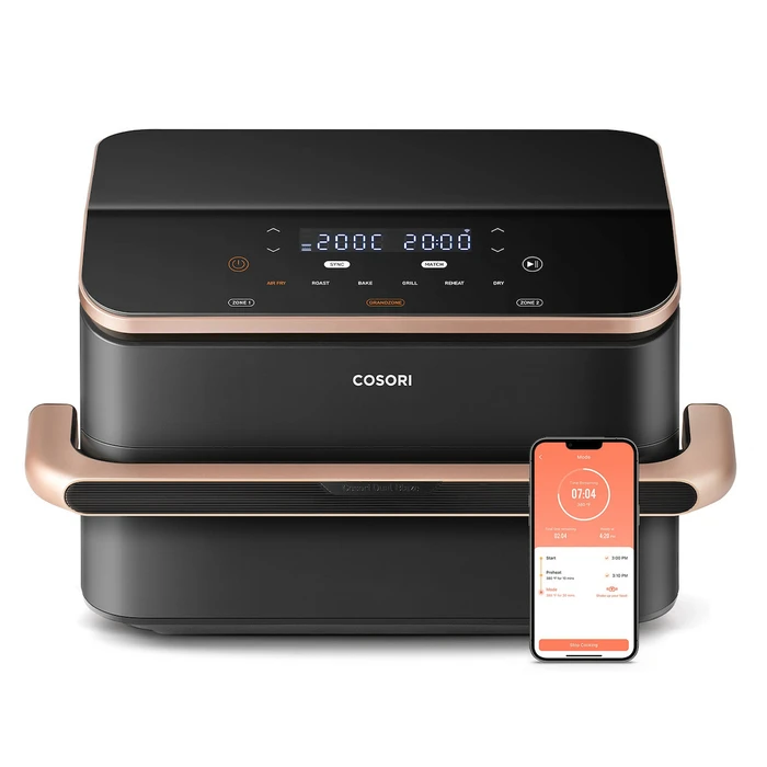 Cosori Dual Blaze TwinFry διπλή Air Fryer 10L — Σκούρο γκρι