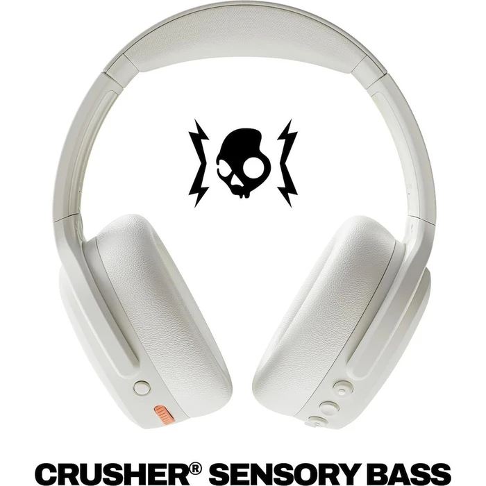 Skullcandy Crusher ANC 2 Bone — Wireless Over‑Ear Headphones, ANC 2.0, Bluetooth 5.2