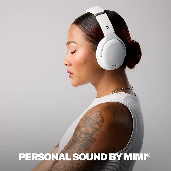 Skullcandy Crusher ANC 2 Bone — Wireless Over‑Ear Headphones, ANC 2.0, Bluetooth 5.2