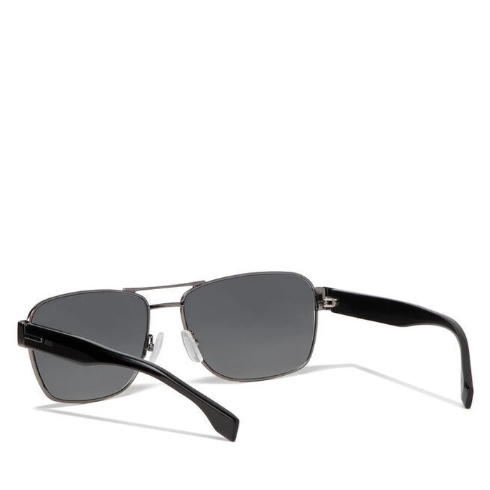 HUGO BOSS BLACK Men's Sunglasses BOSS 1441/S 807 - 60/16/150 mm - Matte Black Metal Frame - Grey Polarized Category 3 Lenses