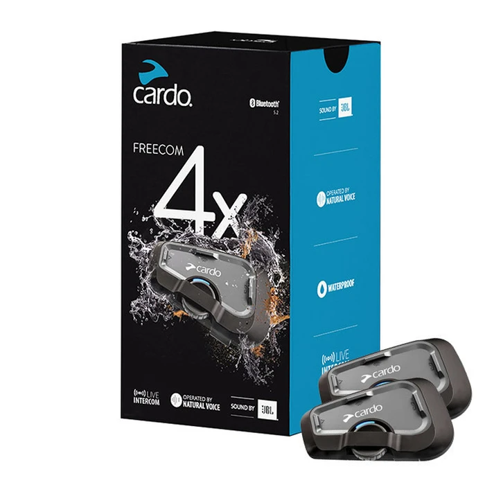 Cardo Freecom 4X DUO Motorcycle Helmet Bluetooth Intercom (FRC4X103) - Black