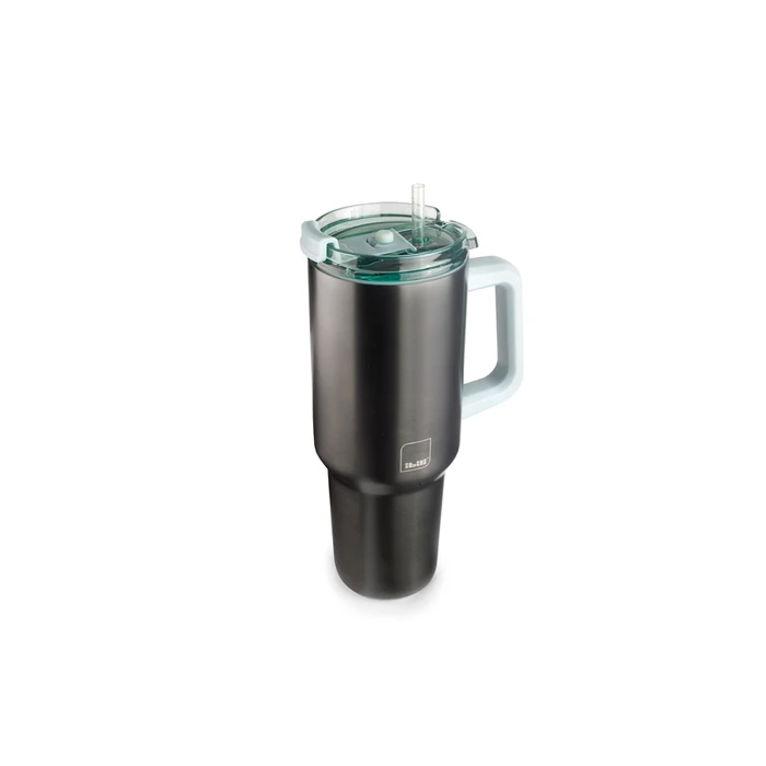 Ibili Handled Tumbler Θερμός Ανοξείδωτο 580ml Silver με Καλαμάκι και Λαβή
