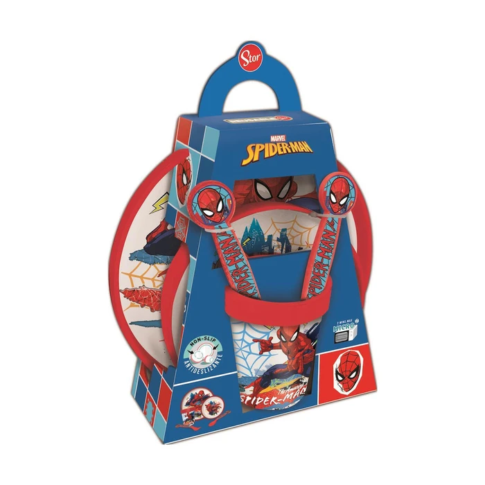 Stor Marvel Spiderman Σετ Φαγητού 5 Τεμαχίων Non Slip Bicolor Premium