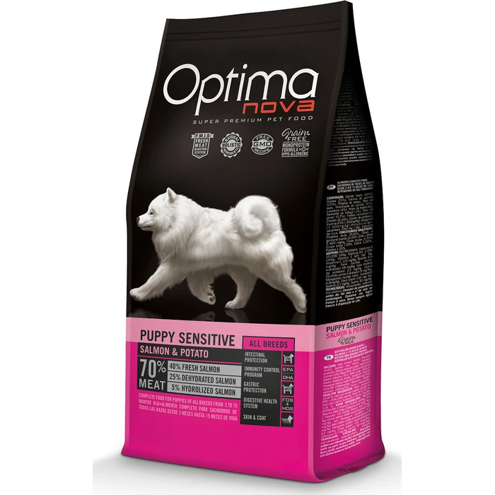 Optimanova Puppy Sensitive 2kg Ξηρά Τροφή χωρίς Σιτηρά για Κουτάβια με Πατάτες και Σολομό
