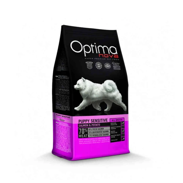 Optimanova Puppy Sensitive 2kg Ξηρά Τροφή χωρίς Σιτηρά για Κουτάβια με Πατάτες και Σολομό