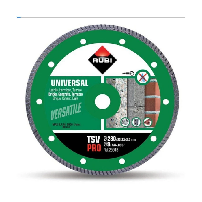 Rubi Δίσκος Κοπής Δομικών Υλικών Ø230mm (25918)
