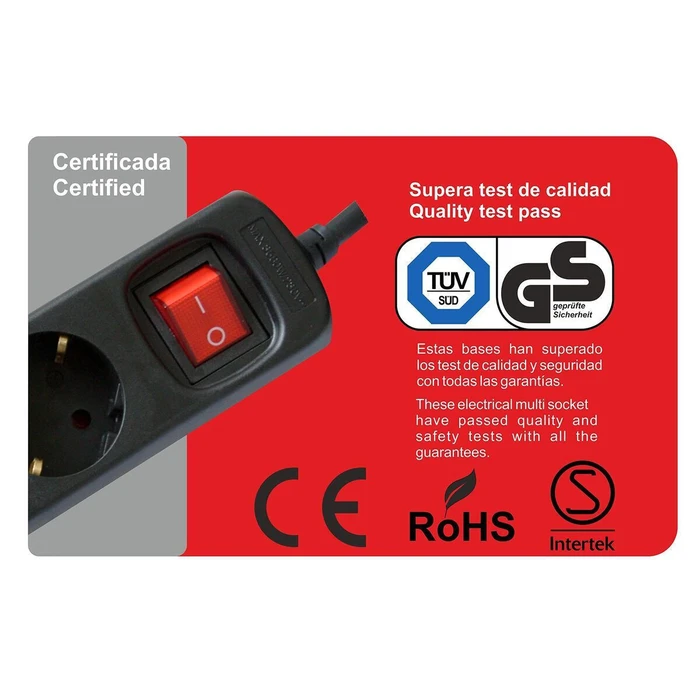 Silver Electronics Πολύπριζο 9644 Μαύρο