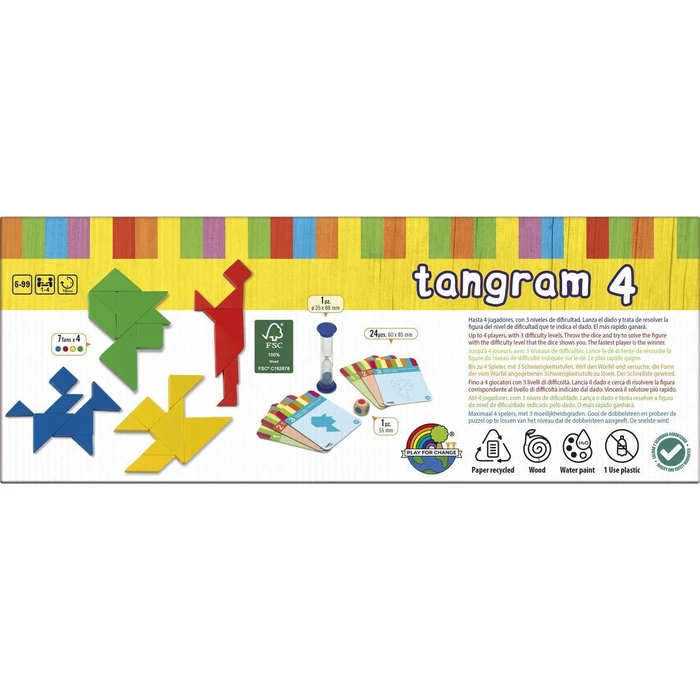 Επιτραπέζιο Παιχνίδι Tangram 4 για 1 Παίκτη 7+ Ετών 851 (EN) Cayro