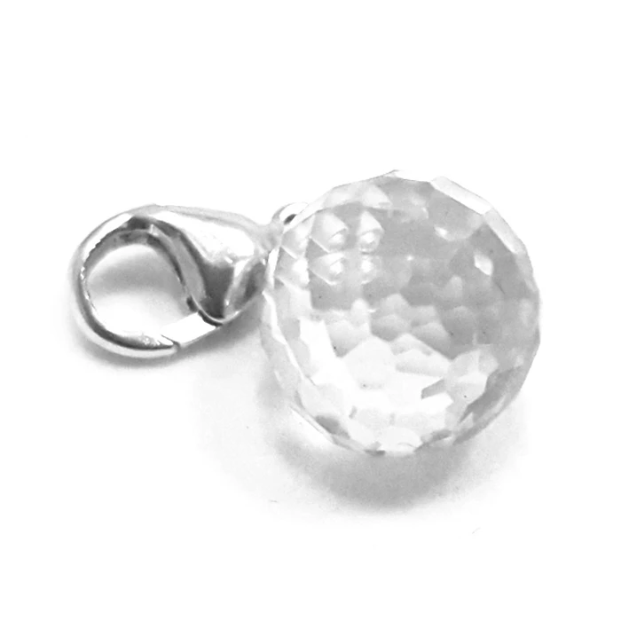 Ti Sento Charm Amulet 8165ZI - Pearl Onix & Crystal Charm (1 CM)