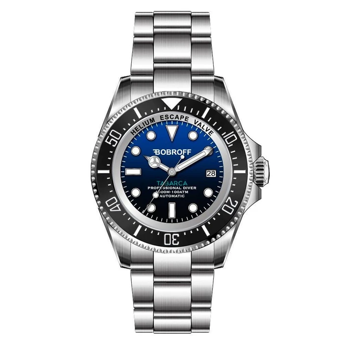 Bobroff Ανδρικό Ρολόι 44mm Αυτόματο με Ασημί Μεταλλικό Μπρασελέ BOBF003AC