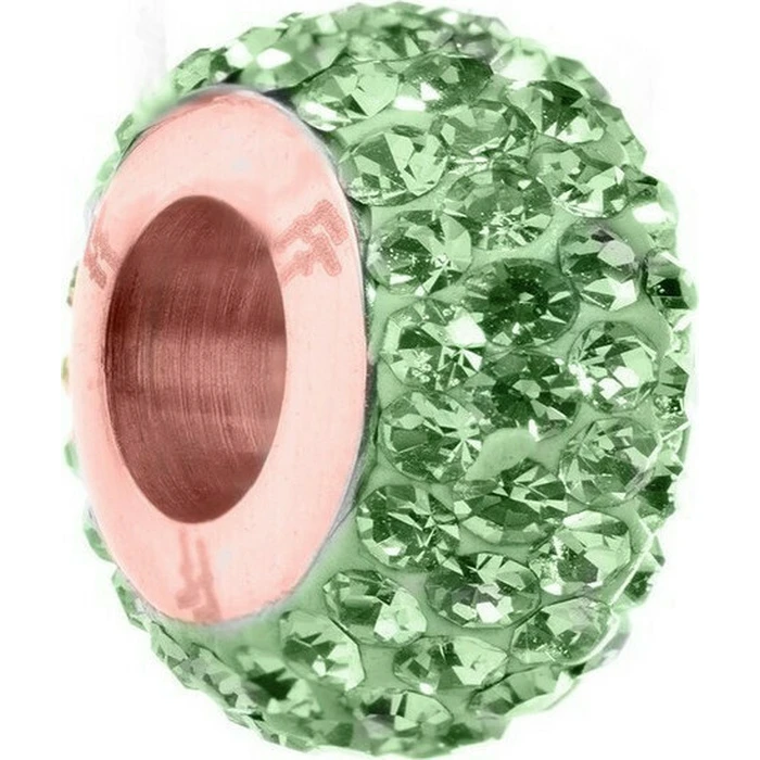 Folli Follie Charm with Stones, Gold-Plated Sterling Silver - Green (3POTO23RE)