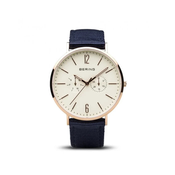 Bering Time Ανδρικό Ρολόι 40mm Μπαταρίας με Μπλε Υφασμάτινο Λουράκι 14240-864B