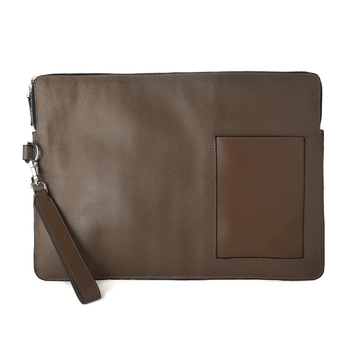 ZARA Unisex Brown Leather Toiletry Bag 38x26cm (Z2MCOMP)
