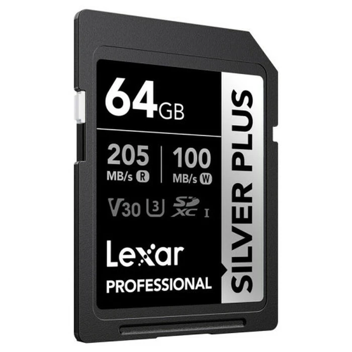 Lexar Professional Silver Plus SDXC 64GB UHS-I U3 V30 205MB/s (LSDSIPL064G-BNNNG)