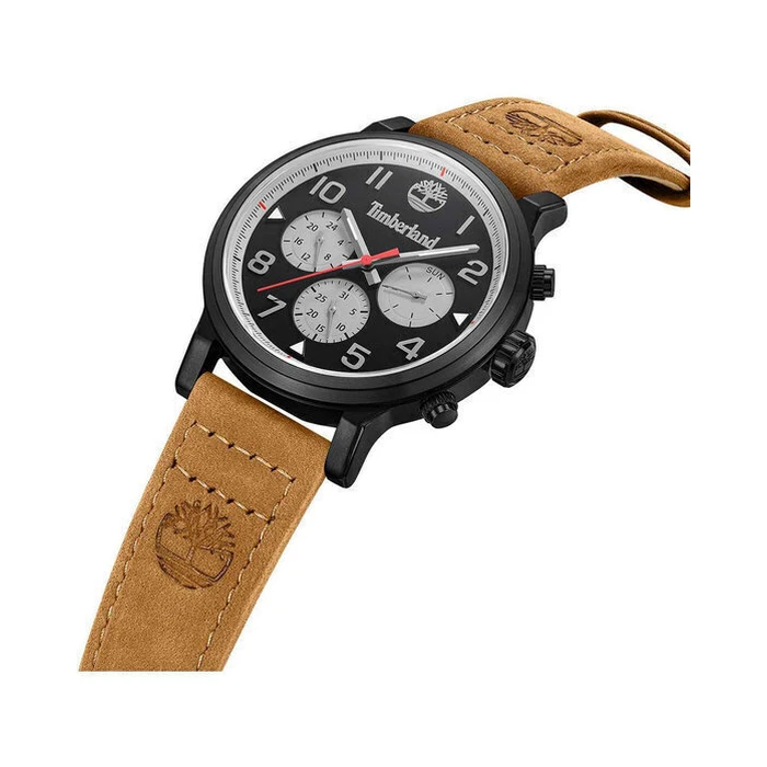 TIMBERLAND Pancher Men's Watch 46 mm Quartz Brown Leather Strap TDWGF0028902