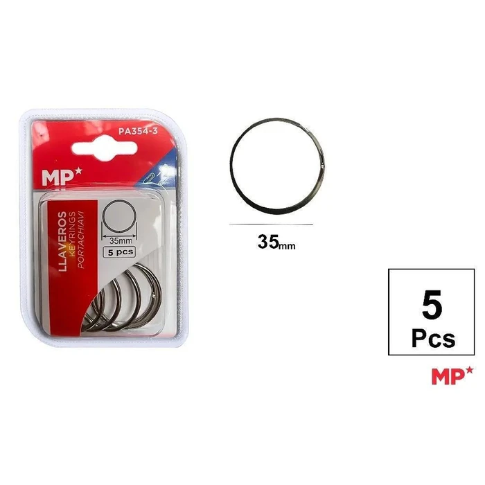 MP σετ μεταλλικοί κρίκοι κλειδιών PA354-3, 35mm, 5 τεμάχια