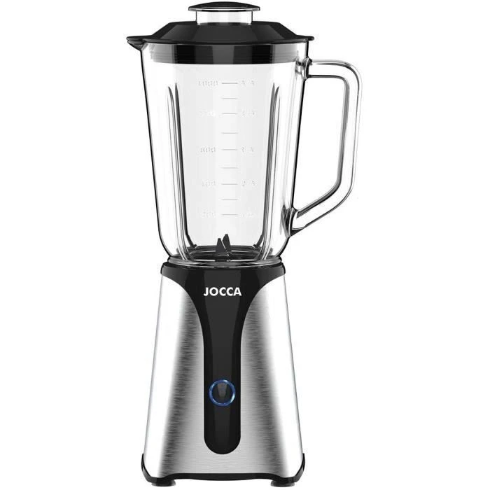 JOCCA Glass Blender with Crystal Jar and Bottle Stainless Steel 350W