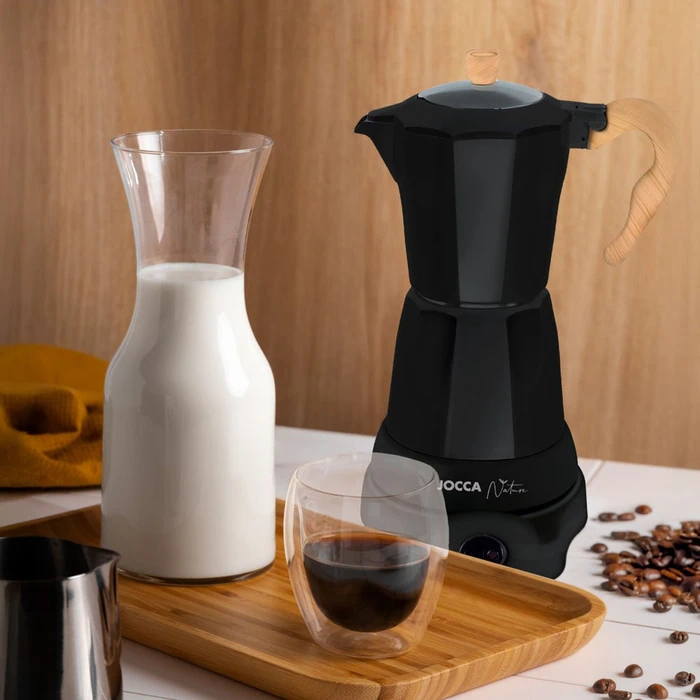 JOCCA Electric Italian Coffee Maker Nature Line Black