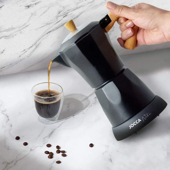 JOCCA Electric Italian Coffee Maker Nature Line Black