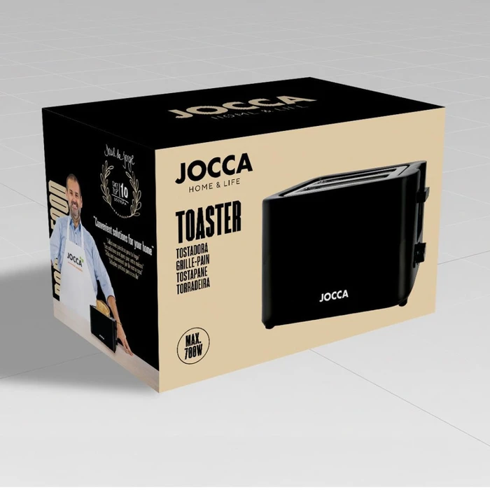 JOCCA 2 Slice Toaster 700W Black