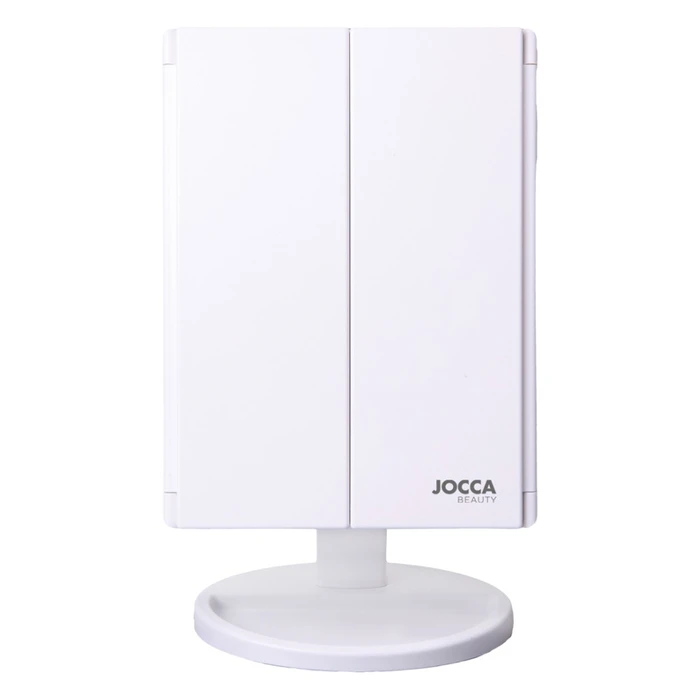 JOCCA Foldable Makeup Mirror with LED Light and 1X 2X 3X Magnification White