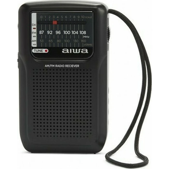 Portable Radio AIWA Pocket Radio with Earphones Black