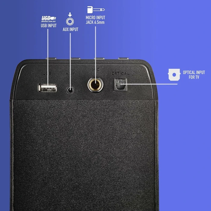 NGS Ηχείο Bluetooth Πύργος Ήχου SKY CHARM PRO Μαύρο 50 W