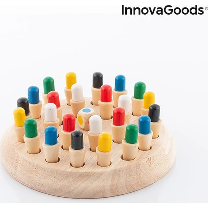InnovaGoods Wooden Memory Chess Taeda 26 Pieces