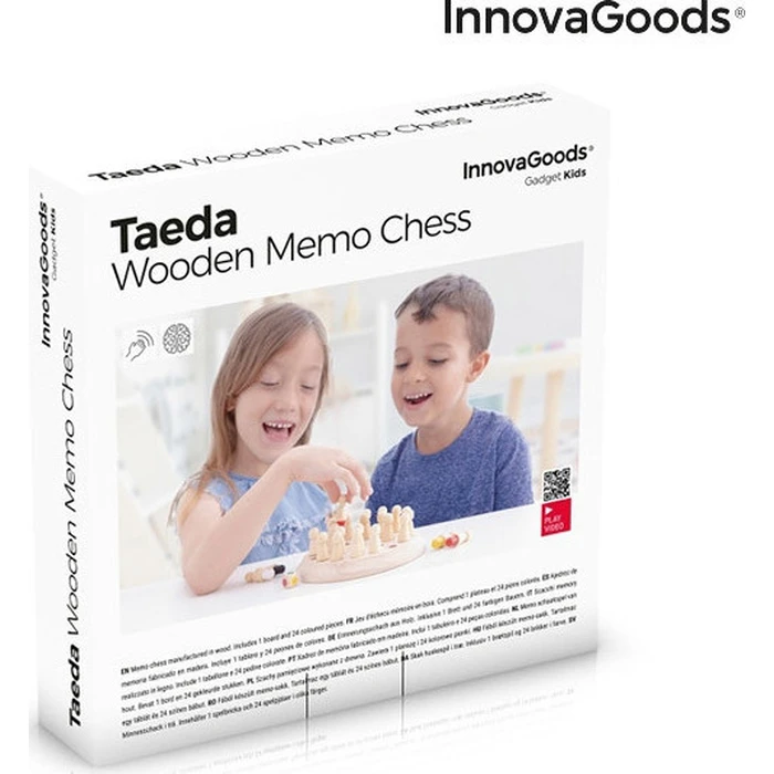 InnovaGoods Wooden Memory Chess Taeda 26 Pieces