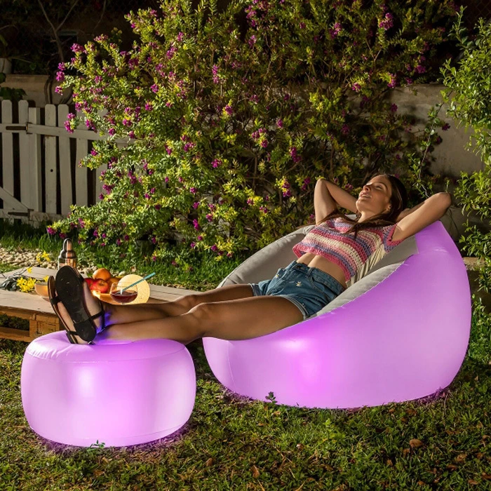 Inflatable Chair InnovaGoods Chight with Multicolor LED and Remote Control