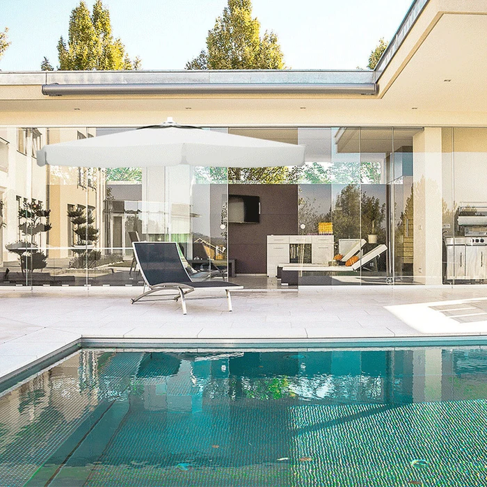 Marbueno Solskjerm Λευκό πολυεστέρας Αλουμίνιο ? 270 cm