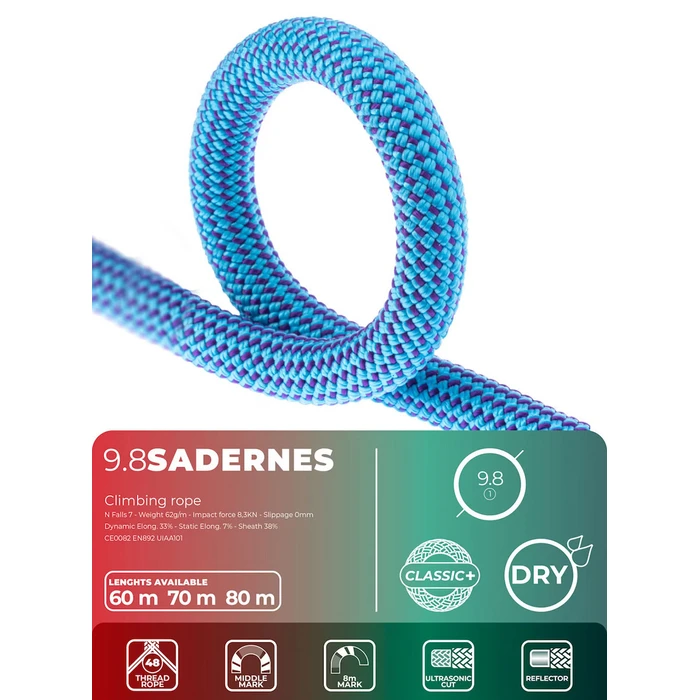 Fixe 584166 Δυναμικό Σχοινί Ορειβασίας 60 m 9,8 mm Μπλε