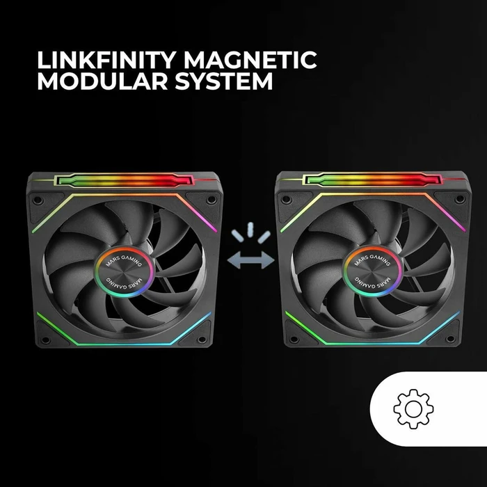Mars Gaming Case Fan MF LINKFINITYKIT2 120 mm ARGB Black
