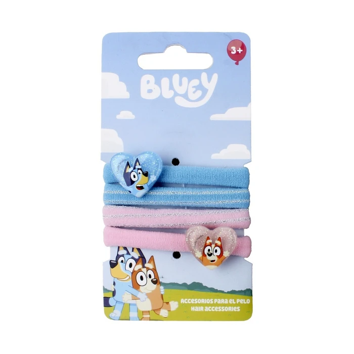 Cerda Kids Hair Clips Set with Elastic - Bluey (4 pcs)