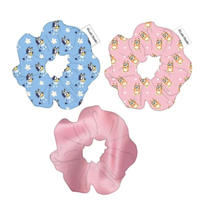 Cerda Bluey Kids Scrunchies Hair Elastics Set Multicolour 3pcs
