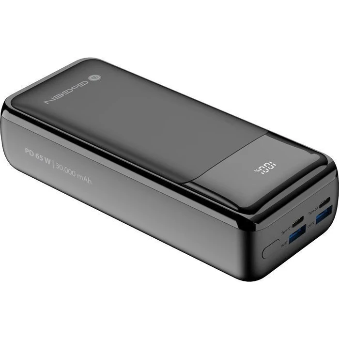 GoGEN PB300002B Power Bank 30000mAh 65W USB-C PD 2x USB-A 2x USB-C LCD Black