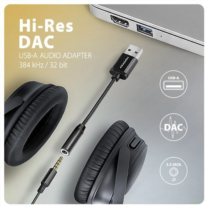 Αντάπτορας Axagon USB-A σε 3.5 mm ADA-HA (Μαύρο)