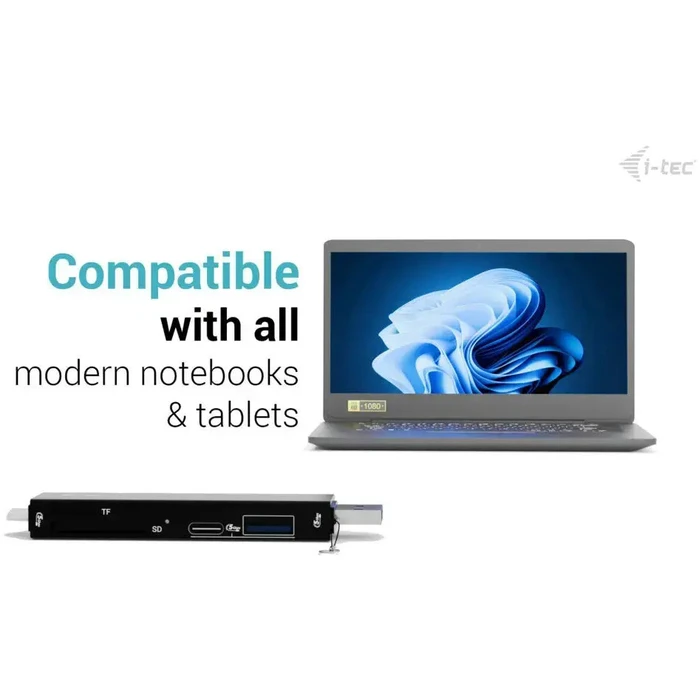 I-TEC Αναγνώστης Καρτών USB-C/USB-A Dongle SD/TF 2xUSB