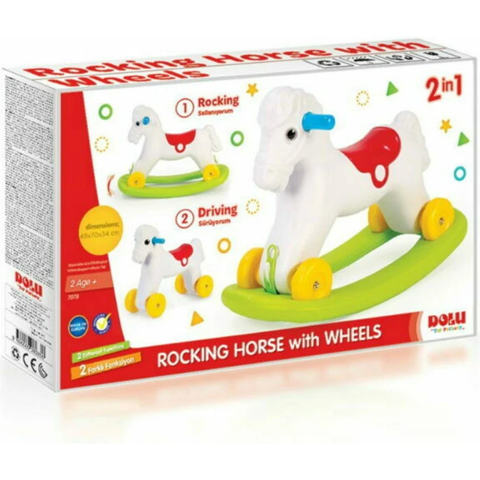 Dolu 2-in-1 Rocking Horse / Ride-on 7078 White - for 24+ months