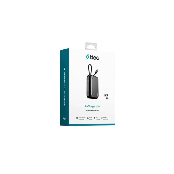 ttec ReCharger LCD 10.000mAh PD 30W Powerbank (2BB228UG) (TTEC2BB228UG)
