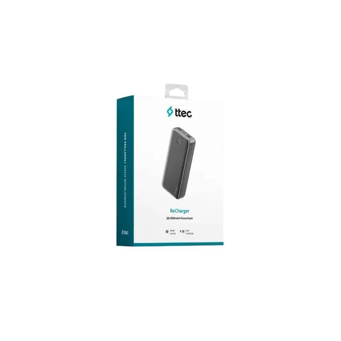 ttec ReCharger 20.000mAh Powerbank Black (2BB267S) (TTEC2BB267S)