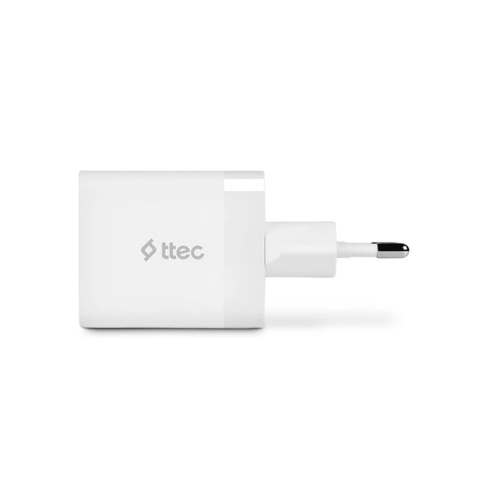 TTEC SmartCharger Duo 45W PD Travel Charger USB-C USB-A White