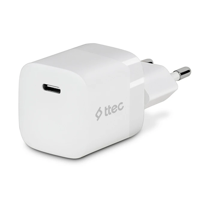 TTEC SmartCharger GaN 30W PD USB-C Travel Fast Charger White