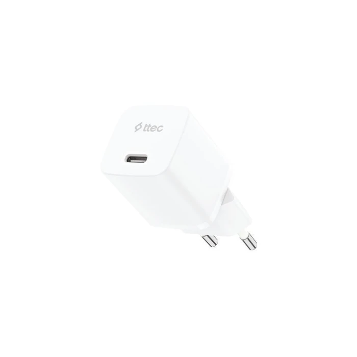 TTEC SmartCharger GaN 30W PD USB-C Travel Fast Charger White