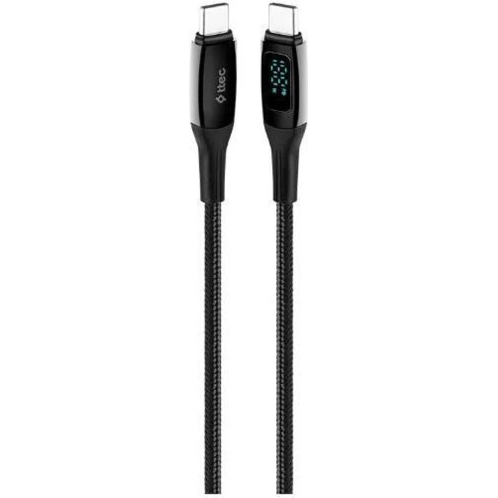 USB C to USB C TTEC AlumiCable LCD 100W Fast Charge Cable 150cm Black