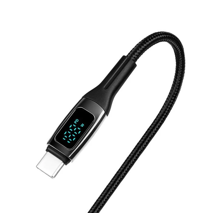 USB C to USB C TTEC AlumiCable LCD 100W Fast Charge Cable 150cm Black
