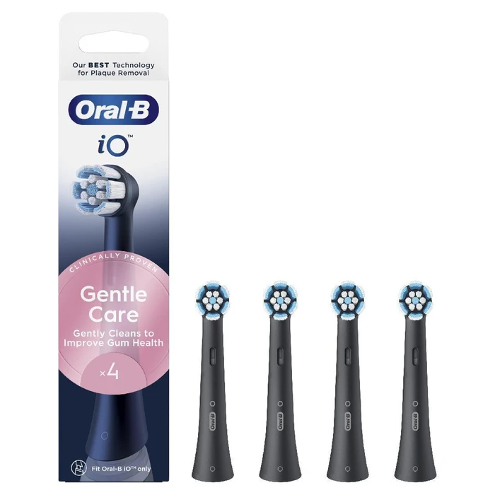 Oral-B iO Gentle Care Ανταλλακτικά κεφαλές Οδοντόβουρτσας Black 4τμχ