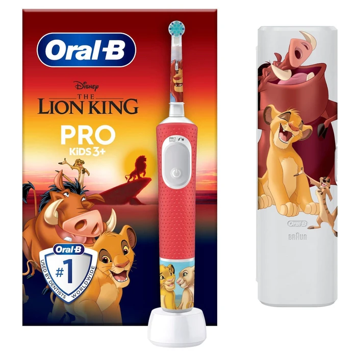 Oral-B Vitality Pro Παιδική Ηλεκτρική Οδοντόβουρτσα με Χρονόμετρο για 3+ Χρονών Lion King & Θήκη Ταξιδιού