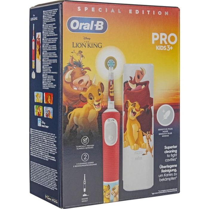 Oral-B Vitality Pro Παιδική Ηλεκτρική Οδοντόβουρτσα με Χρονόμετρο για 3+ Χρονών Lion King & Θήκη Ταξιδιού